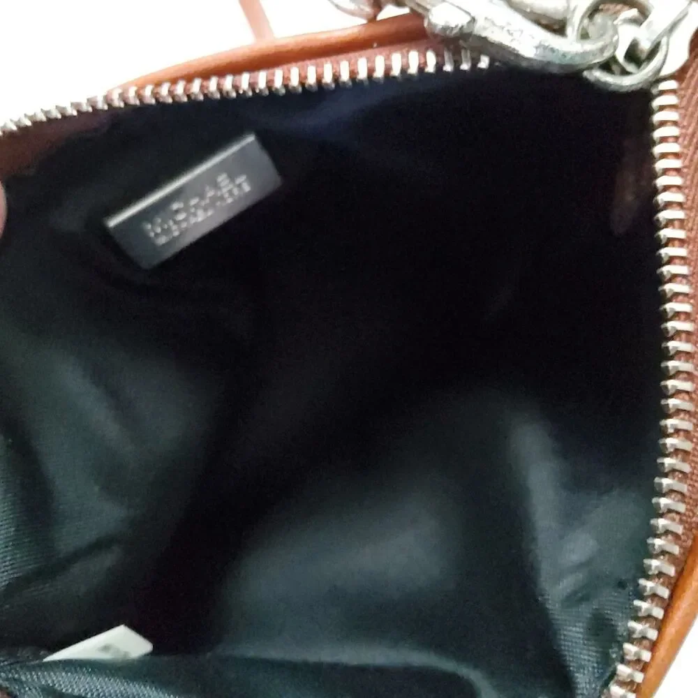 Michael Kors Signature Leather Trim Wristlet Pouch Clutch Wallet